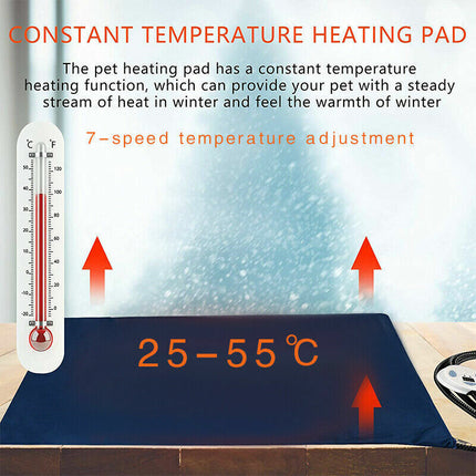 Electric Pet Heat Pad: Waterproof Heating Mat for Cat Dog Bed | Chew Resistant XL.