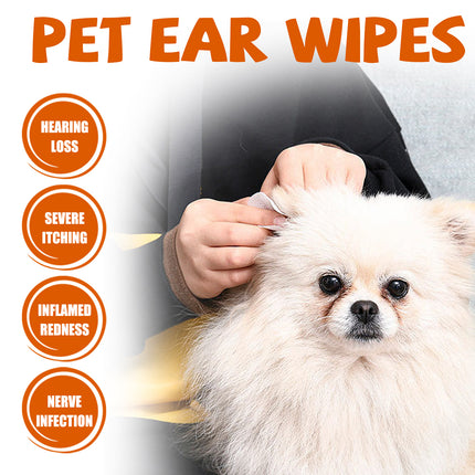 Yegbong Pet Ear Wipes, Pet Ear Cleaning Deodorizing Removing Mite And Earwax Cleaning Wipes.