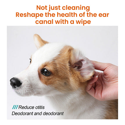 Yegbong Pet Ear Wipes, Pet Ear Cleaning Deodorizing Removing Mite And Earwax Cleaning Wipes.
