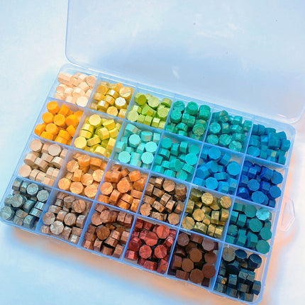 Vintage DIY Octagonal Sealing Wax Tablet Seal Stamp Wax Beads Wedding Invitation bluegreen.
