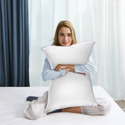 2xQueen Quality Pillows Cotton Hotel Adjustable Home Pillows Down Alternative Pillows.