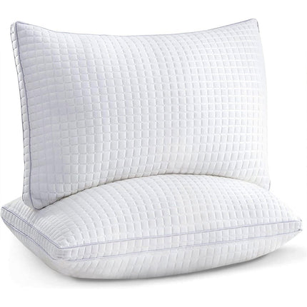 2xQueen Quality Pillows Cotton Hotel Adjustable Home Pillows Down Alternative Pillows.