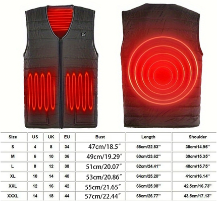 Heated Vest for Men & Women, Smart heated Jacket, Battery Not Included XL.