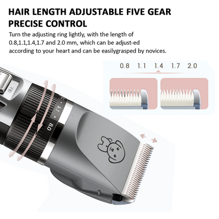 Electric Dog Cat Grooming Kit Pet Hair Shaver Trimmer Cordless Scissors Clipper Spare Head.