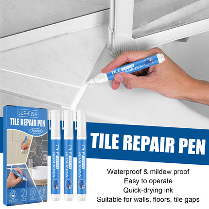 Jue Fish Tile Repair Pen Waterproof Mildew Resistant Tile Repair Pen For Bathroom Floor Crevices.