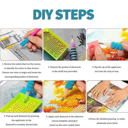 2PCS 5D Diamond Painting Kits Diamond Glue Art Kit Paint for Adults Kids DIY Gift 40x30cm.