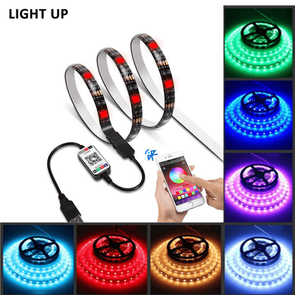 4M RGB LED Strip Lights IP65 Waterproof 5050 300LEDs 12V USB Bluetooth Gift.