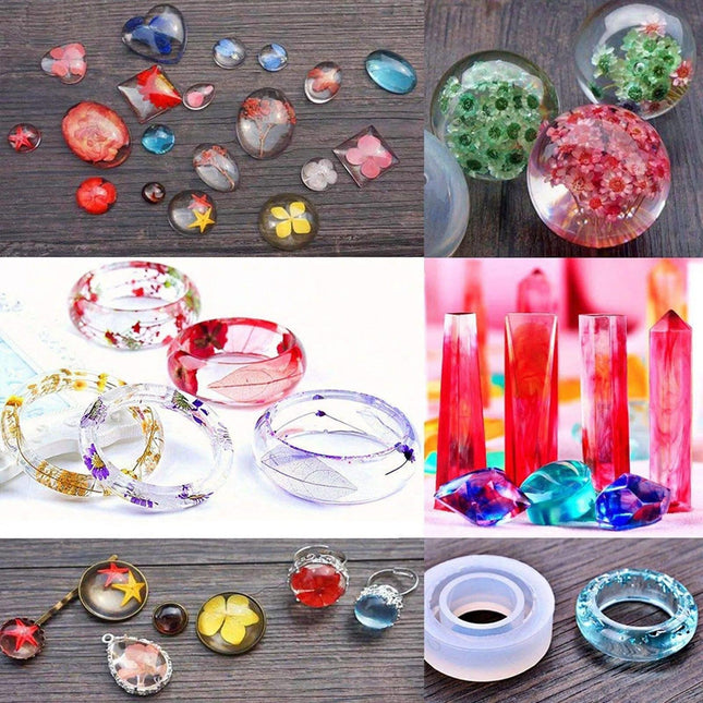 93Pcs/Set Resin Mold Epoxy Resin Mold Dropper Spoon Powder Set Kit Craft Tool.
