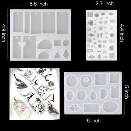 93Pcs/Set Resin Mold Epoxy Resin Mold Dropper Spoon Powder Set Kit Craft Tool.