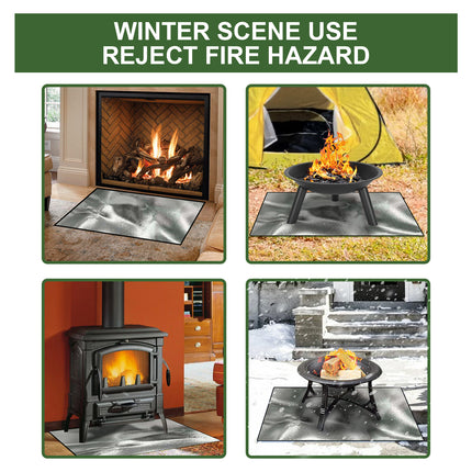 Yegbong Fireproof Mat, Outdoor Lawn Terrace Barbecue Fireproof Silver Rectangular Protective Mat.