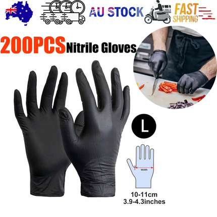 6g Flexible Disposable Nitrile Gloves For Mechanic Work Food Prepa 200Pcs L.