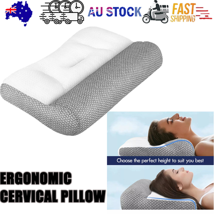 Ergonomic Cervical Pillow Contour Orthopedic Neck Pain Adjustable Bed Pillow.