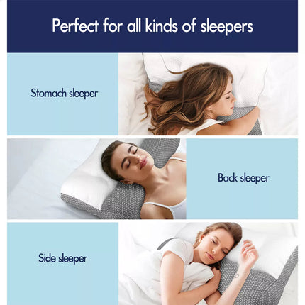 Ergonomic Cervical Pillow Contour Orthopedic Neck Pain Adjustable Bed Pillow.