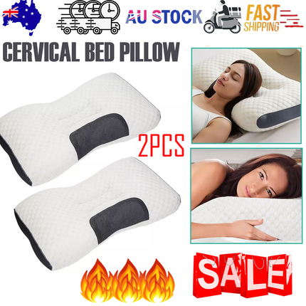 2 pcs Pain Relief Ergonomic Pillow Adjustable Contour Orthopedic Cervical Bed Pillow.