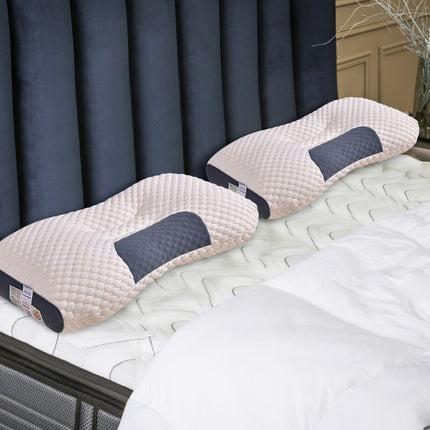 2 pcs Pain Relief Ergonomic Pillow Adjustable Contour Orthopedic Cervical Bed Pillow.