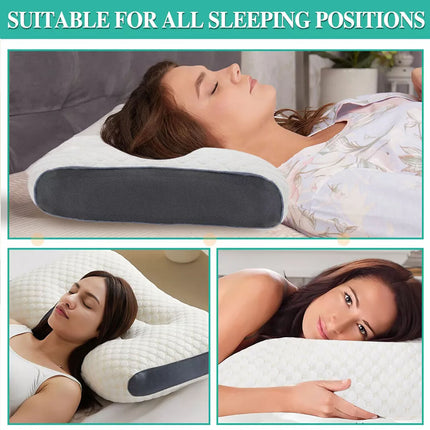 2 pcs Pain Relief Ergonomic Pillow Adjustable Contour Orthopedic Cervical Bed Pillow.