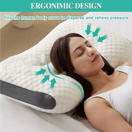 2 pcs Pain Relief Ergonomic Pillow Adjustable Contour Orthopedic Cervical Bed Pillow.
