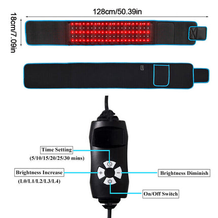 660nm Red & 850nm Near Infrared Light Therapy Heated Wrist Belt Pad Pain Relief.