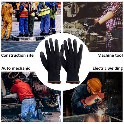 24PCS Antistatic Nylon Gloves Work Safety Working Mechanic Gloves Garden Builder.