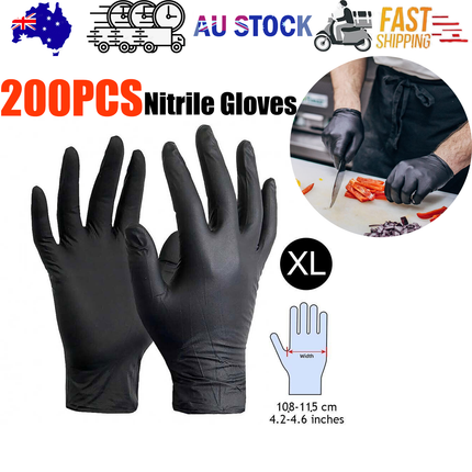 6g Flexible Disposable Nitrile Gloves For Mechanic Work Food Prepa 200pcs XL.