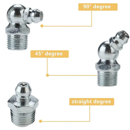Grease Gun Coupler High Pressure Quick Release Lock Nozzles w/Hose For 1/8"NPT.
