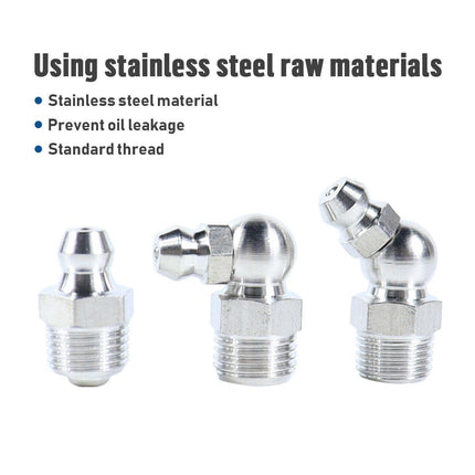 Grease Gun Coupler High Pressure Quick Release Lock Nozzles w/Hose For 1/8"NPT.