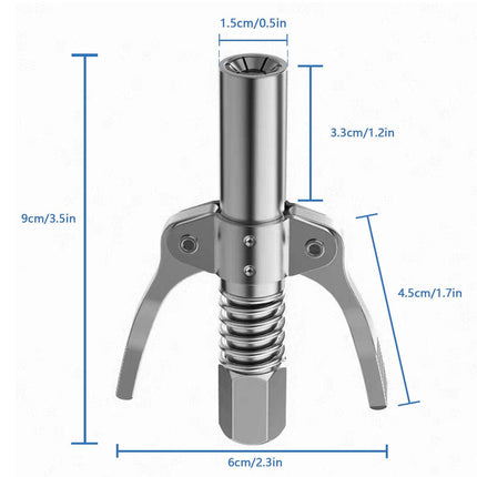 Grease Gun Coupler High Pressure Quick Release Lock Nozzles w/Hose For 1/8"NPT.