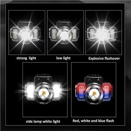 900000LM LED Headlamp Rechargeable Headlight Zoomable Head Torch Lamp Flashlight.