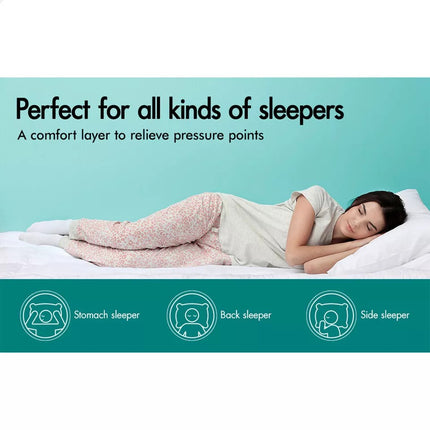 5CM Bedding Luxury Pillowtop Mattress Topper Mat Pad Antibacterial and dust mite-resistant Double:138*188cm.
