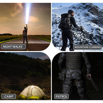 Baseball LED Flashlight Rechargeable Zoom Police Security Torch Baton Lamp Light.