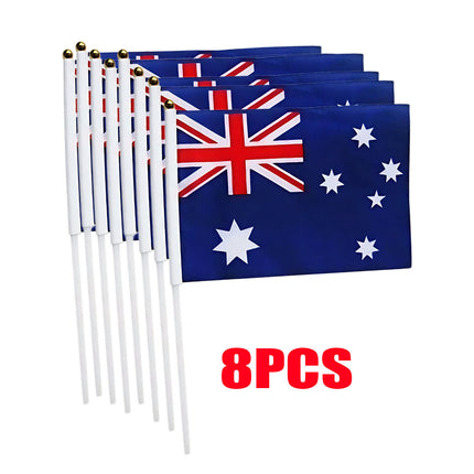 Small Waver Hand Held Aussie Flags Party Supplies Banner AU 8pcs Australia Flag.