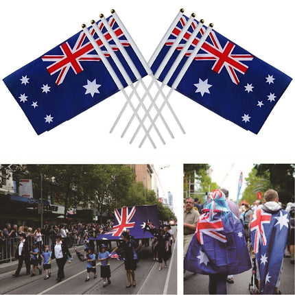 Small Waver Hand Held Aussie Flags Party Supplies Banner AU 8pcs Australia Flag.