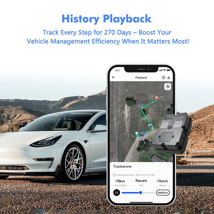 4G GPS Tracker for Car/Moto/Luggage - Waterproof, Real-time Tracking 30 Days Battery Life, Remote Control via Free Trial App..