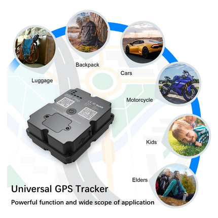 4G GPS Tracker for Car/Moto/Luggage - Waterproof, Real-time Tracking 30 Days Battery Life, Remote Control via Free Trial App..