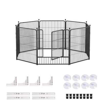 32"8 Panel Pet Dog Playpen Cage Enclosure Exercise Cat Puppy Metal Fence AU