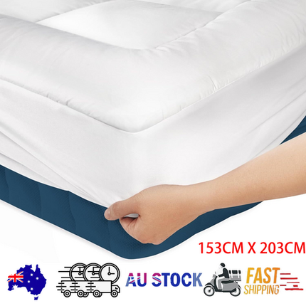 Luxury Mattress Topper Pillowtop Bedding Mat Pad Fitted Cover Underlay QUEEN.