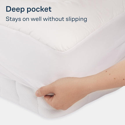 Luxury Mattress Topper Pillowtop Bedding Mat Pad Fitted Cover Underlay KING SINGLE.