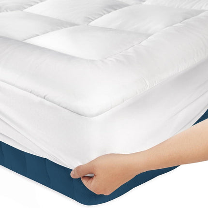 Luxury Mattress Topper Pillowtop Bedding Mat Pad Fitted Cover Underlay SINGLE.
