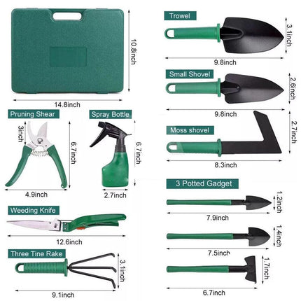 Shovel Harrow Potted Flower Gardening Tools Gift Kit Glove Garden Tool 10Pcs/Set.