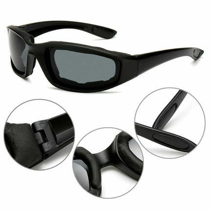 3pcs Chopper Foam Padded Motorcycle Riding Glasses Sunglasses Windproof Goggles.
