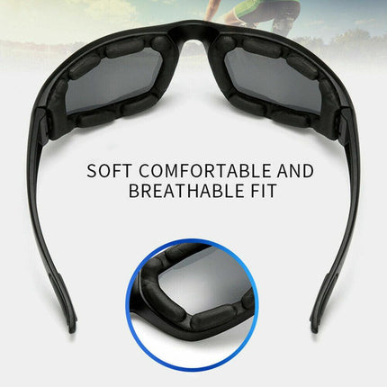 3pcs Chopper Foam Padded Motorcycle Riding Glasses Sunglasses Windproof Goggles.