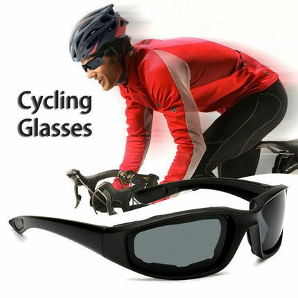 3pcs Chopper Foam Padded Motorcycle Riding Glasses Sunglasses Windproof Goggles.