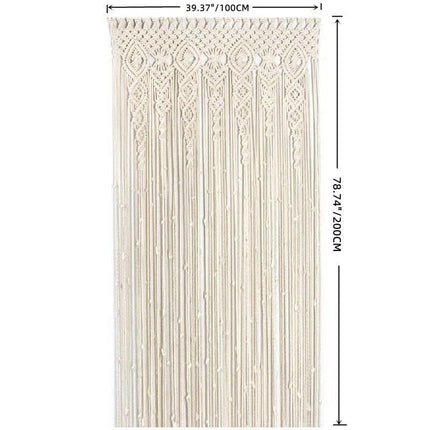 2m Heavy Duty Macrame Curtain Boho Woven Wall Hanging Window Doorway Wedding.