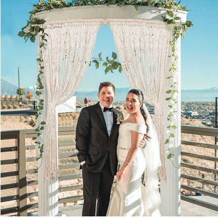 2m Heavy Duty Macrame Curtain Boho Woven Wall Hanging Window Doorway Wedding.