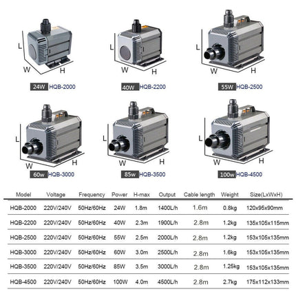 2500LPH HQB-3000 SUNSUN Submersible Water Pump Aquarium Fountain Pond Tank AU.