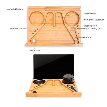 Wooden Storage Chest With Movable Tray Wood Lockable Stash Box Rolling Tray Gift.