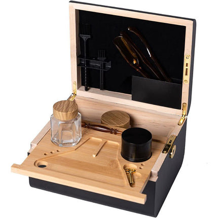 Wooden Storage Chest With Movable Tray Wood Lockable Stash Box Rolling Tray Gift.