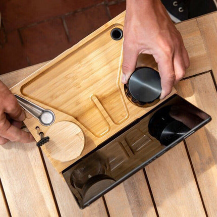 Wooden Storage Chest With Movable Tray Wood Lockable Stash Box Rolling Tray Gift.