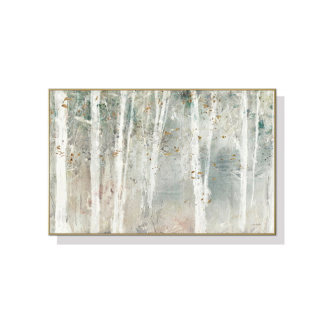 Wall Art 70cmx100cm Forest hang painting style Gold Frame Canvas.