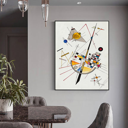 Wall Art 50cmx70cm Delicate Tension By Wassily Kandinsky Black Frame Canvas.